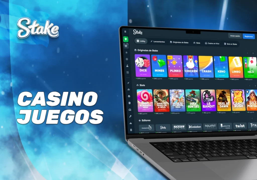 Catálogo de juegos de Stake con casino, apuestas deportivas y contenidos exclusivos
